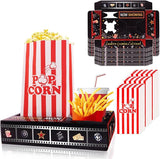 39PCS Movie Night Snack Trays with Popcorn Bags, Disposable Paper
