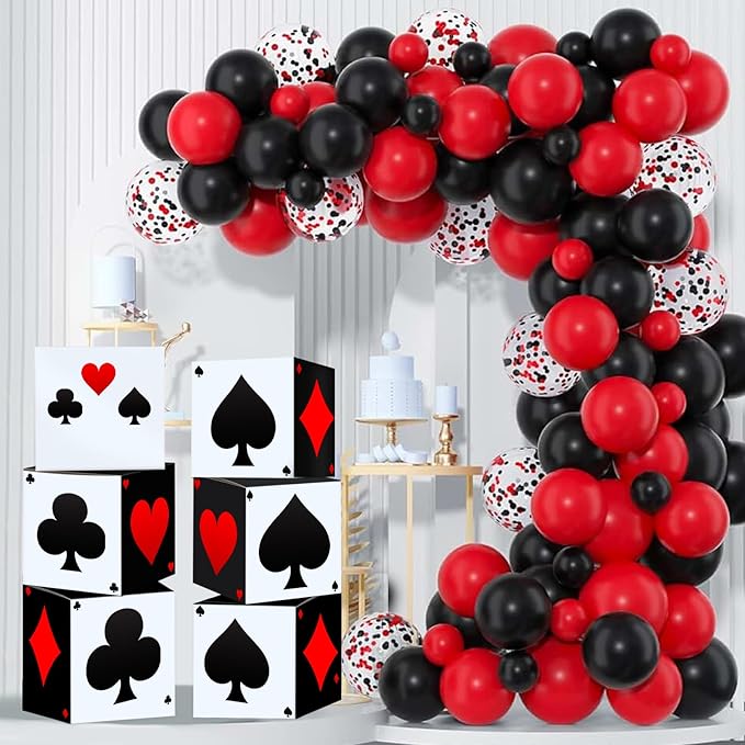 12 PCS Casino Theme Party Decoration 11.8 Inches Poker Favor Boxes