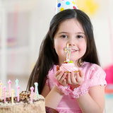 Number 7 Birthday Candle - Colorful Macaron Candles, 7 Candle