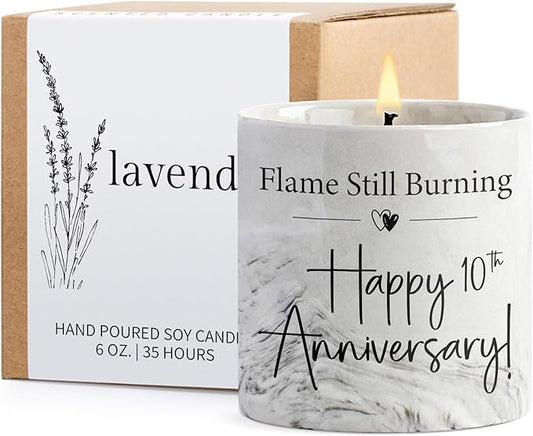 10th Anniversary Candle 10th Anniversary Present for Him Her Wife