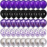 Purple and Black Balloons, 60 Packs 12 Inch Dark Purple Light Purple