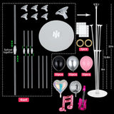 4 Sets Music Party Balloons Stand Kit with Music Note Guitar Disco