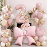 40 Inch Dusty Pink Balloon Number 2, Blush Pink Gold Beige Latex