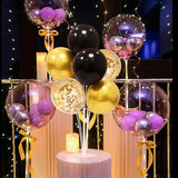 Black and Gold Balloon Stand Centerpiece Table Decorations Black and