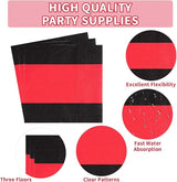 96Pcs Red and Black Party Decorations Valentine's Day Red and Black