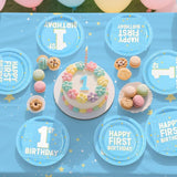 1st Birthday Decorations Boy Baby Blue Party Supplies Kit for 16