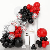 Amandir 153pcs Red Black and White Balloon Arch Garland Kit Different