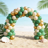 Bezente Sage Green Gold White Balloons Kit - 60pcs 12 inch Sage Green