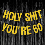 60th Birthday Decorations Women Men Gold Glitter Birthday Decoration