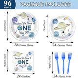 96 Pieces Outer Space 1st Party Plates We Have a One Year Old Theme