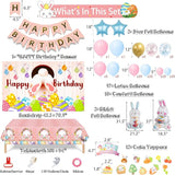 Easter Themed Happy Birthday Party Decorations Rabbit Egg Backdrop