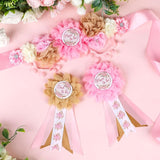 Boho Baby Shower Maternity Sash Kit - Pink Neutral Baby Shower Belly