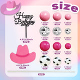 Cowgirl Cake Topper Hot Pink Cake Decoration Shiny Cowgirl Hat Disco