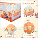 4Ft Groovy Bus Tablecloth,Hippie Birthday Party Decorations for 60s
