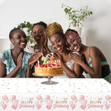3 Pieces Pink Rose Gold Tablecloth for Rose Gold Birthday Decoration