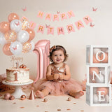 Baby Girl Rose Gold First Birthday Decorations Rose Gold Pearl White