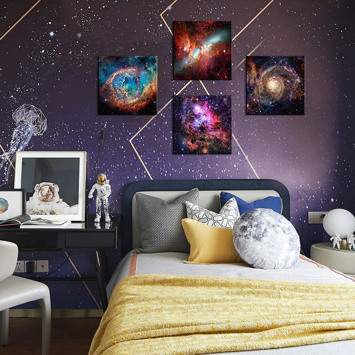 sunfrower Nebula Galaxy Canvas Wall Art Outer Space Prints Painting