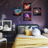 sunfrower Nebula Galaxy Canvas Wall Art Outer Space Prints Painting