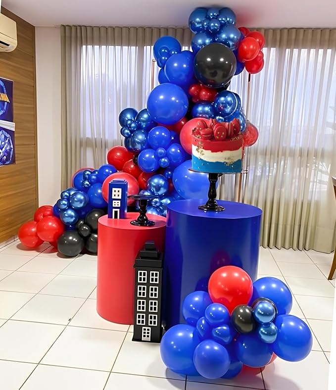 Black Red and Blue Balloons, 50PCS Red and Blue Party Balloons,