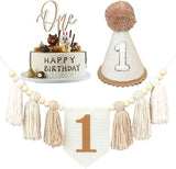 First Birthday Party Decorations Light Brown High Chair Banner 1st