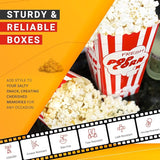 15 Movie Night Popcorn Paper Boxes Buckets 7.75 Inches Tall Large &
