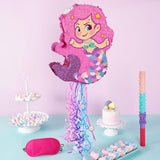 Foldable Mermaid Piñata Pull String Mermaid Birthday Party