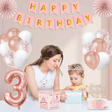 3rd Birthday Decorations for Girls 32PCS 3 year old Birthday Party