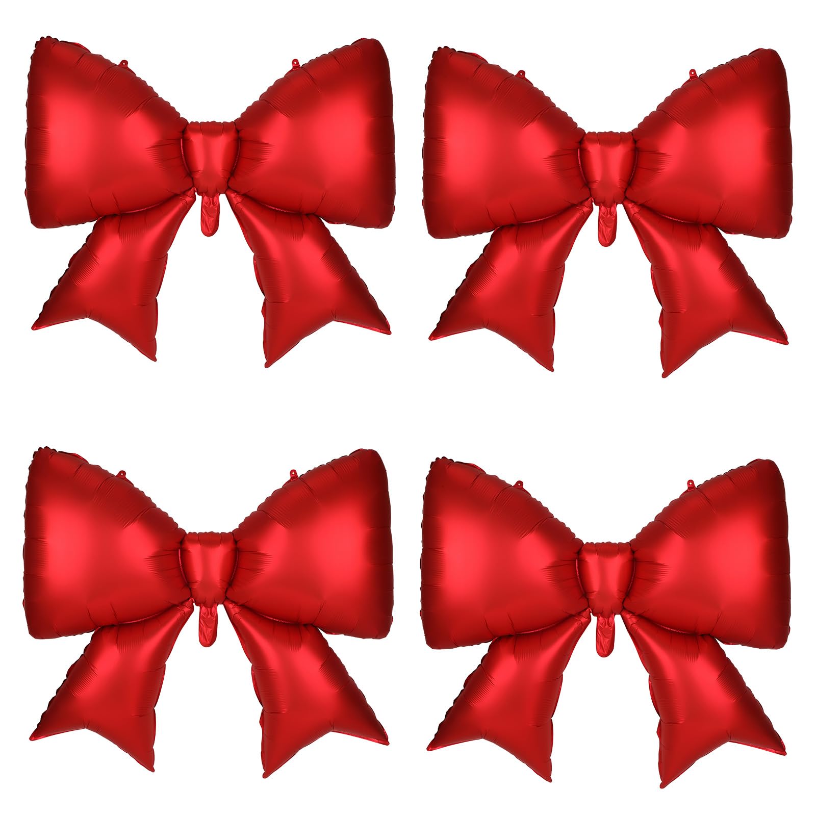 4Pcs Giant Bow Balloons, 97.5cm/38in Big Elegant Coquette Theme Red