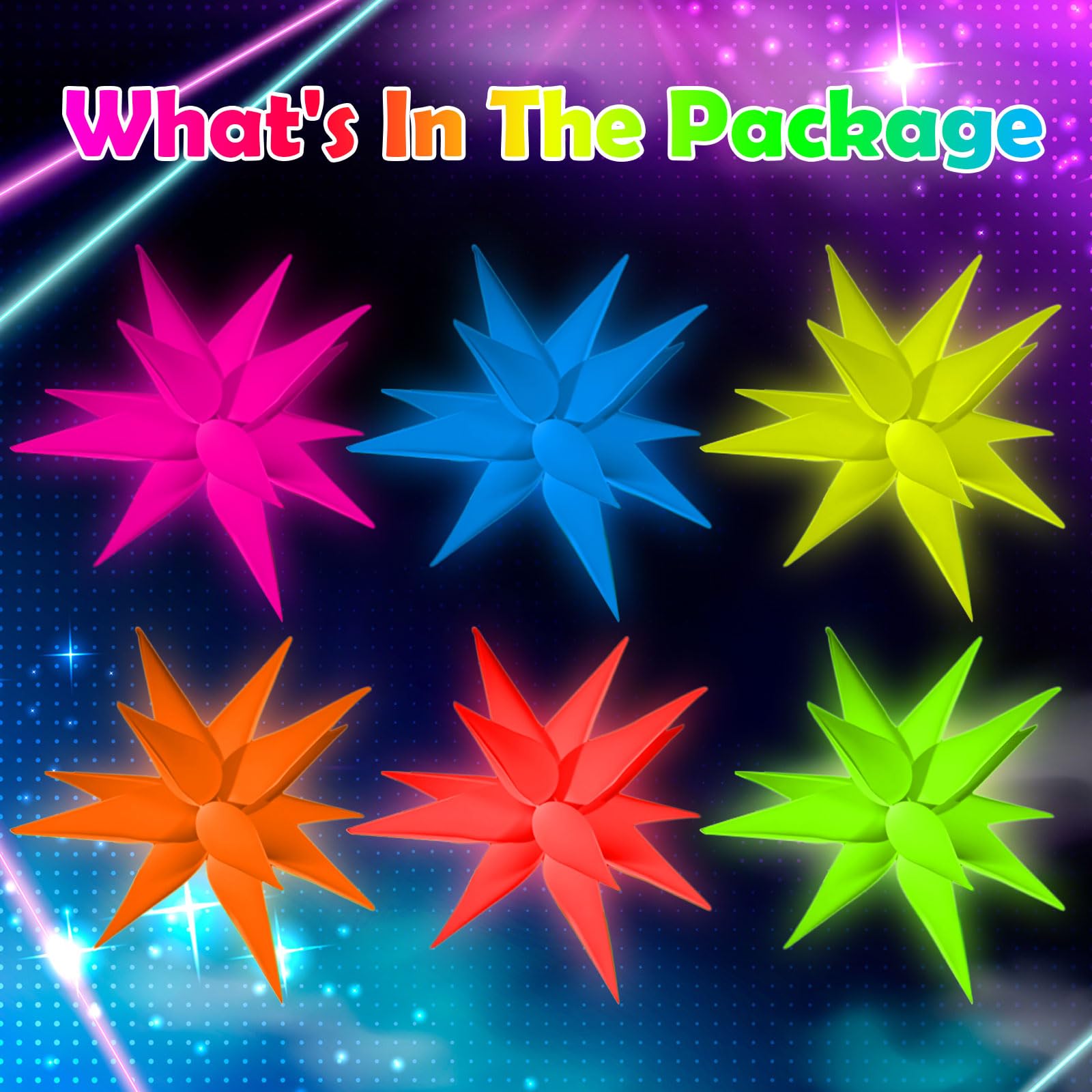Vertintong 12 Pcs Explosion Glow in The Dark Neon Balloons Foil