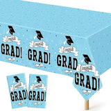 2Pcs Graduation Tablecloths, 108" X 54" Skyblue Graduation Table