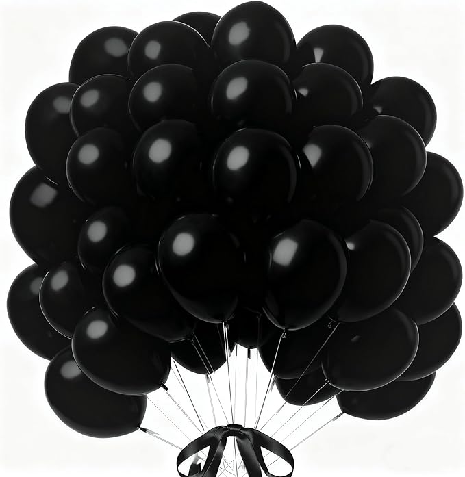 160pcs Black Balloons 12 Inch Matte Latex Balloons for Graduation