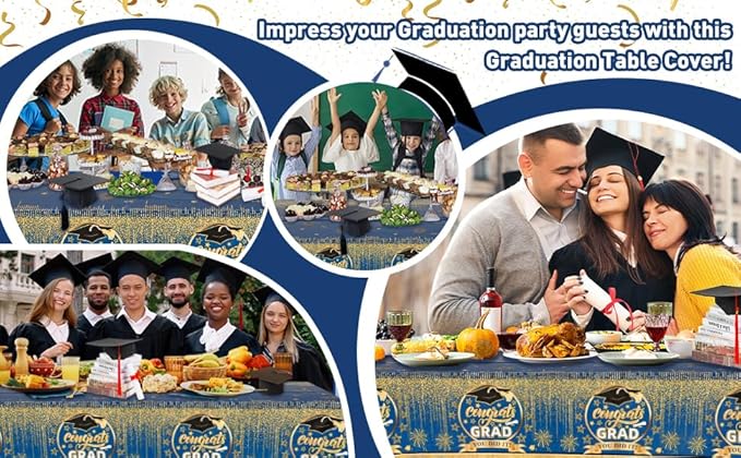 3 Pcs Graduation Tablecloth for Graduation Decorations 2026 Plastic
