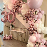 PartyWoo Dusty Pink Balloons 101pcs 12 Inch Boho Blush Lilac Pink