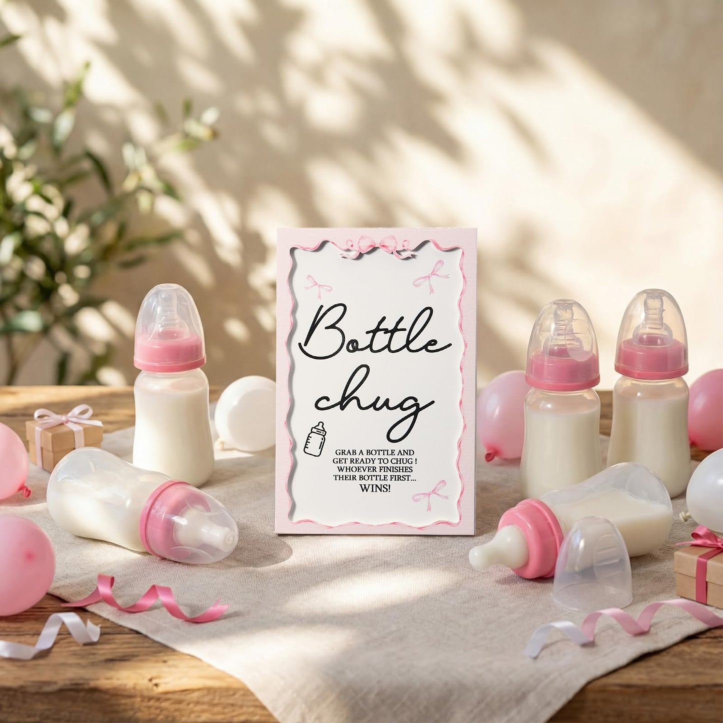 Roowest Bottle Chug Baby Shower Games Favors Including 18 Pcs Bottles