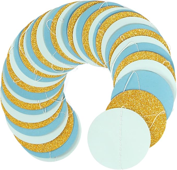 Light-Dusty Blue Gold Party-Decorations Garland - 52Ft Birthday Baby