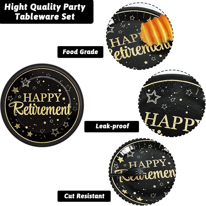 50 Guests Retirement Party Decorations Retirement Plates Napkins Set