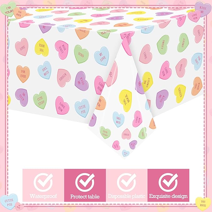 99Pcs Valentine's Day Party Supplies Conversation Heart Party