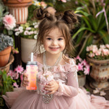 Whaline 20Pcs Pink Bow Plastic Cups with Lids and Straws Clear
