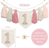 Handmade Boho Pink 1st Birthday High Chair Banner First Highchair