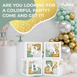 Baby Shower Boxes with Letters White Boxes with Sage Green Gold Gold
