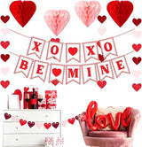Galentines Party Decoration Valentines Heart Garland 25pcs Red Rose