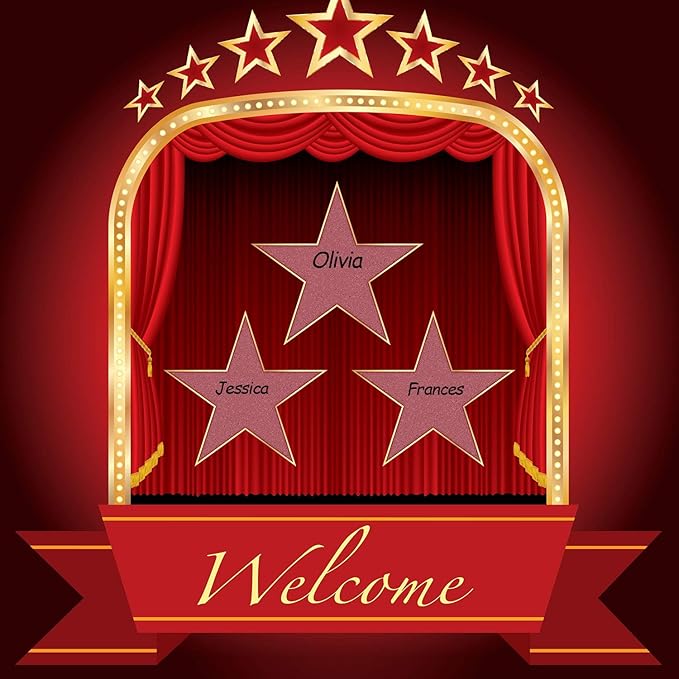 24 Pieces Movie Star Cutouts Star Cardboard Movie Night Star Paper