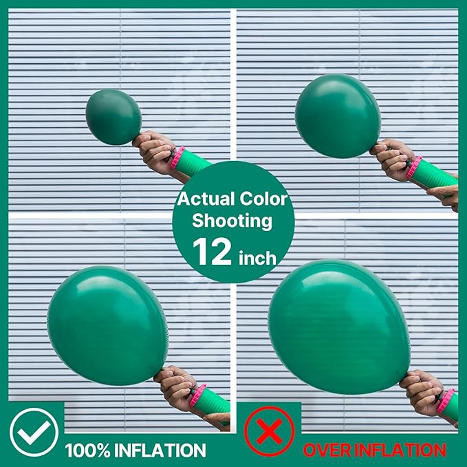 PartyWoo Dark Green Balloons 140pcs Different Sizes Pack of 18 12 10