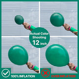 PartyWoo Dark Green Balloons 140pcs Different Sizes Pack of 18 12 10