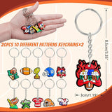 110 Pcs Football Party Favors Drawstring Backpack with Keychains