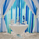 Captain Décor 4 Blue Streamers, 328ft Pack of Crepe Paper Roll, Blue