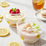 Potchen 2 Pcs Lemon Glass Fruit Bowl, 14oz Clear Glass Citrus Candy