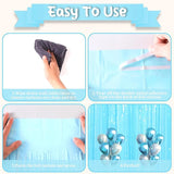 Voircoloria 3 Pack 3.3 x 8.2 ft Pastel Blue Foil Fringe Backdrop
