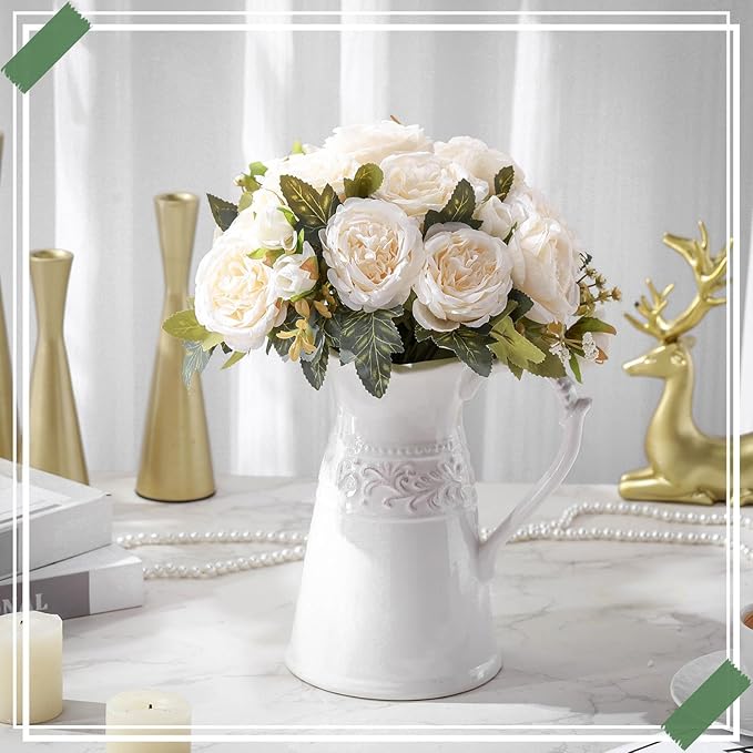 8 Bundles Artificial Peonies Flowers Boho Faux Flowers Arrangements
