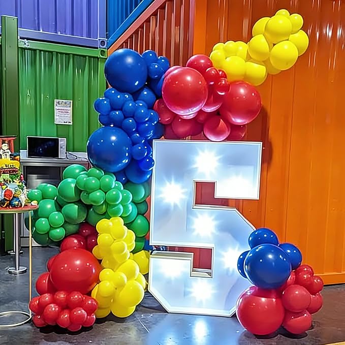 YMSZ Red Blue Green Yellow Balloons, 67pcs 12 Inch Colorful Latex